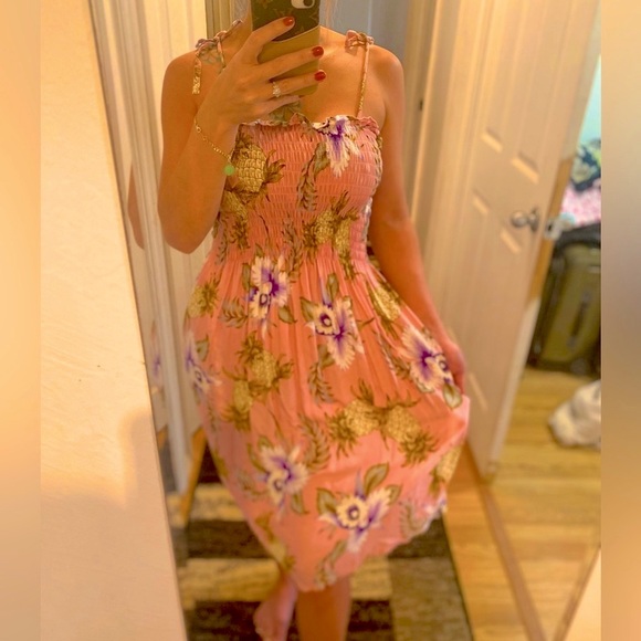 Aloha Print Midi 🌺🍍 dress OSFM excellent condition - Picture 10 of 14